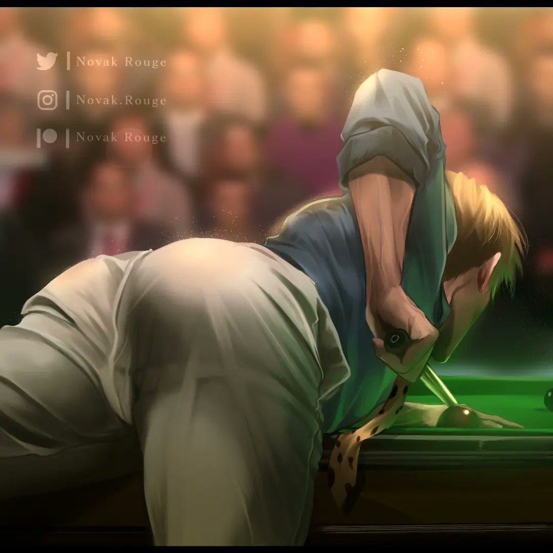 1boy ass ass_focus back ball billiard_ball billiards blonde_hair blue_shirt blurry blurry_background cue_stick holding_cue_stick instagram_username jujutsu_kaisen male_focus nanami_kento necktie novakrouge pants patreon_username pool_table shirt short_hair sleeves_rolled_up solo twitter_username undefined white_pants