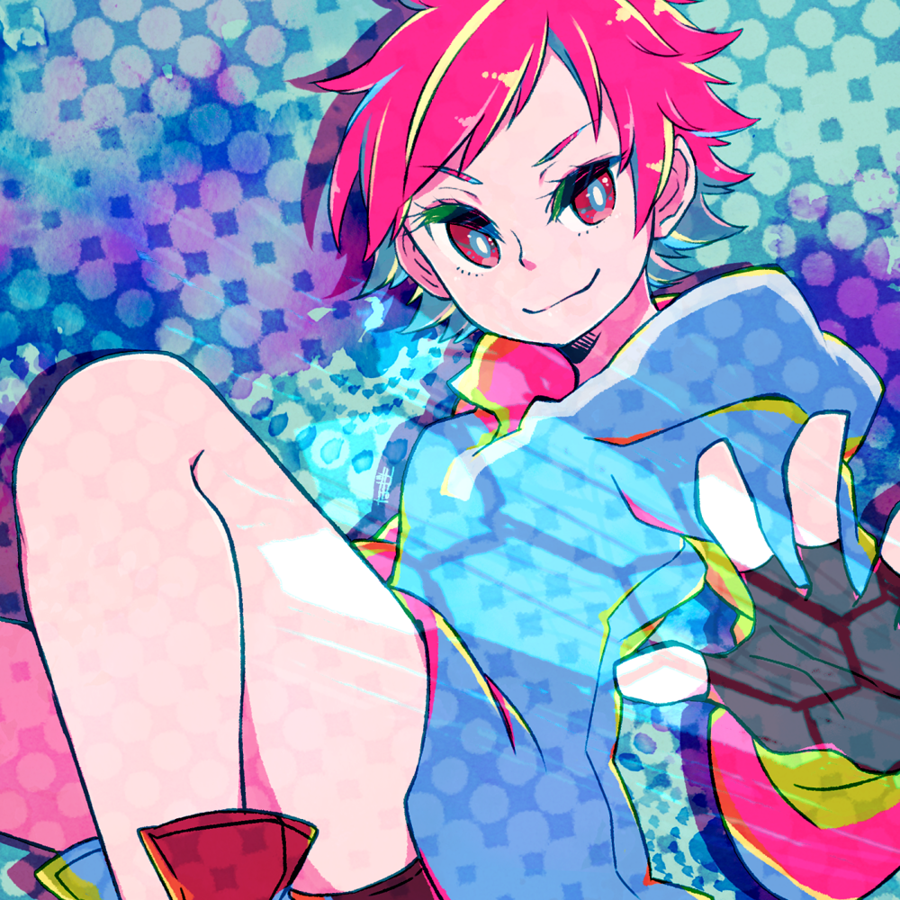 1girl closed_mouth fingerless_gloves gloves hood hoodie kumatora looking_at_viewer mother_(game) mother_3 pink_hair short_hair smile solo sunagimo_(nagimo)