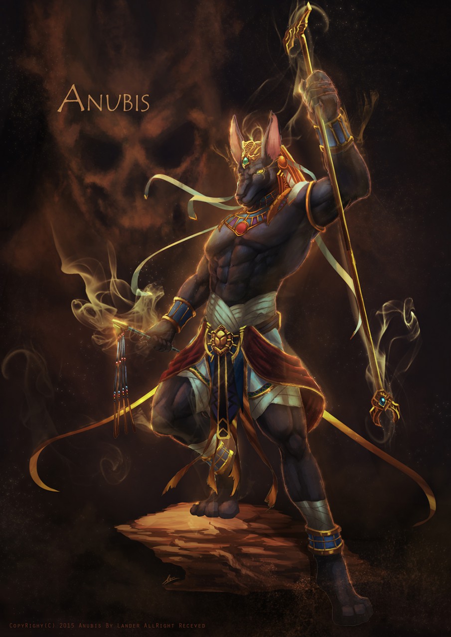 anubis dragon_ball dragon_ball_super egyptian egyptian_clothes egyptian_mythology god_of_war highres jackal non-web_source pharaoh