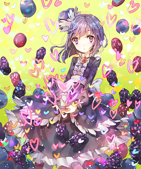 1girl artist_request bangs black_dress blackberry_cookie bow brooch candle cookie_run curtain_grab curtains dress frills full_body humanization jewelry juliet_sleeves lolita_fashion long_hair long_sleeves looking_at_viewer mary_janes petticoat photoshop_(medium) puffy_sleeves purple_hair shoes solo soriya striped striped_legwear violet_eyes