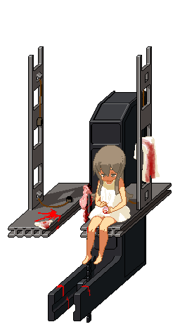 animated animated_gif blood blood_on_clothes blood_on_panties brown_hair commentary_request dress eating guro long_hair looping_animation lowres machine organs original panties sidelocks spoon sundress transparent_background underwear vvindowsme