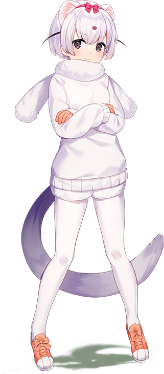 1girl animal_costume animal_ear_fluff animal_ears game_cg gloves kemono_friends kemono_friends_kingdom looking_at_viewer neckerchief official_art ribbon shirt shoes short_hair simple_background smile solo standing tachi-e tail white_background