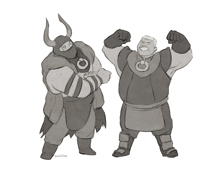 2men apron boots chibi cute domirine gloves greyscale helmet horns jacket oyun pathologic pathologic_2 posing straps