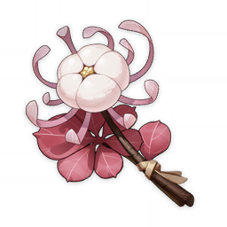 artist_request commentary english_commentary flower game_cg genshin_impact item item_focus leaf lowres no_humans official_art pink_theme plant still_life string third-party_source transparent_background twig