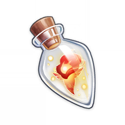 artist_request bottle commentary english_commentary fire game_cg genshin_impact glowing item_focus light_particles lowres no_humans official_art potion seelie_(genshin_impact) still_life stopper third-party_source transparent_background