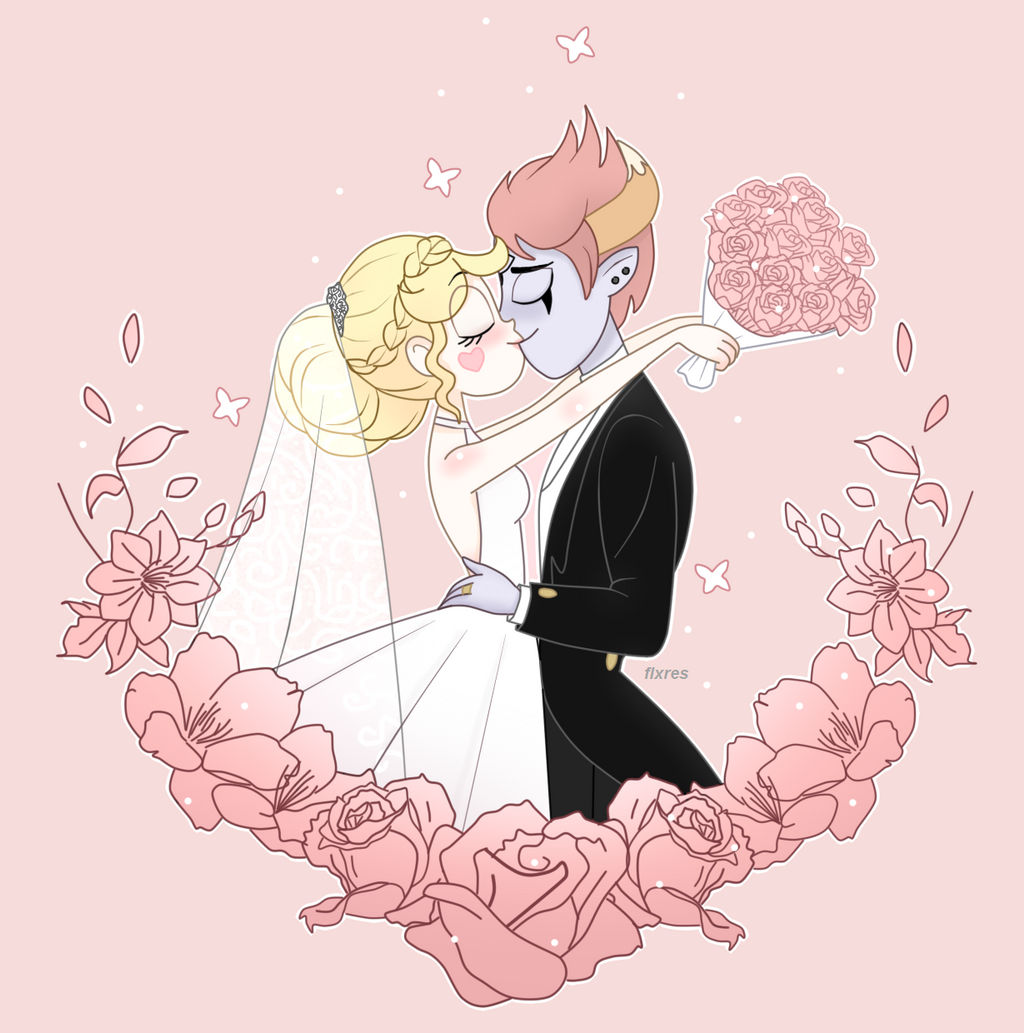 1boy 1girl blonde_hair couple kiss redhead star_butterfly star_vs_the_forces_of_evil tom_lucitor