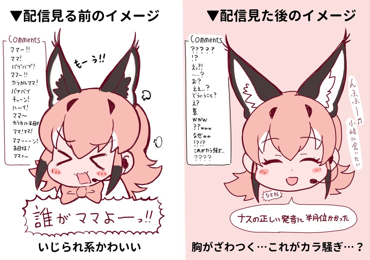 1girl angry animal_costume animal_ear_fluff animal_ears bow bowtie caracal_(kemono_friends) caracal_ears closed_eyes face kemono_friends kemono_friends_v_project long_hair looking_at_viewer microphone open_mouth orange_hair smile solo tanaka_kusao virtual_youtuber