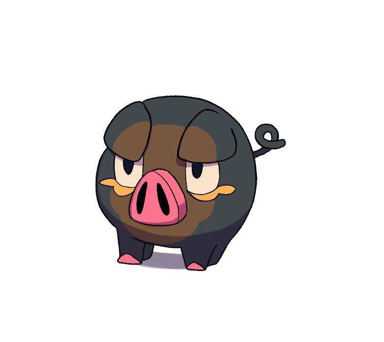 animal_focus black_eyes full_body gen_9_pokemon lechonk no_humans pig pokemon pokemon_(creature) simple_background solo standing tyako_089 white_background