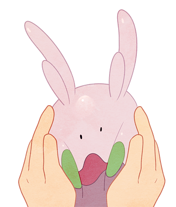 1other black_eyes cheek_squash goomy holding holding_pokemon jaho looking_at_viewer lowres open_mouth pokemon pokemon_(creature) pov shiny solid_oval_eyes squishing transparent_background