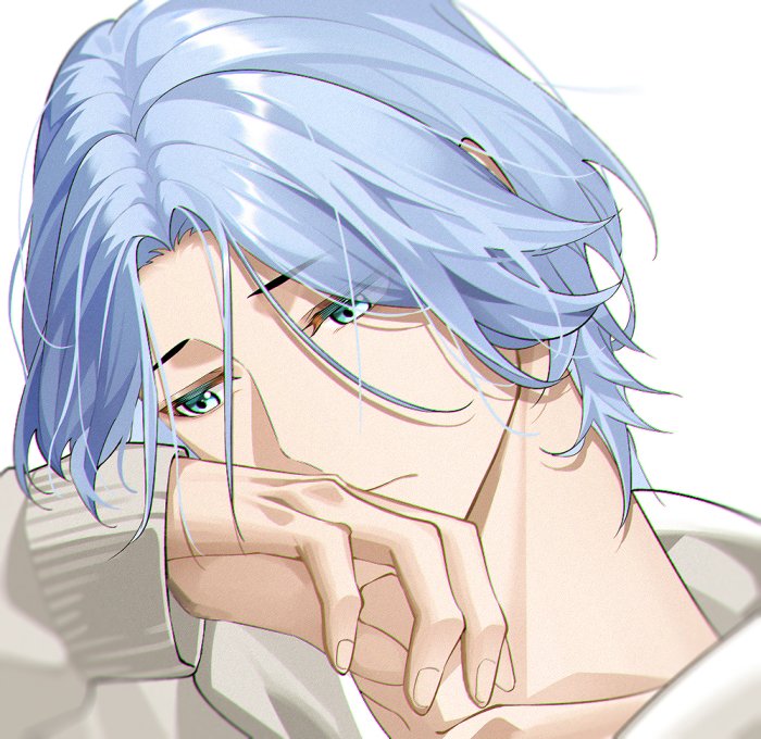 1boy aqua_eyes blue_hair dhfz181 hasegawa_langa long_sleeves looking_to_the_side male_focus medium_hair sad sk8_the_infinity