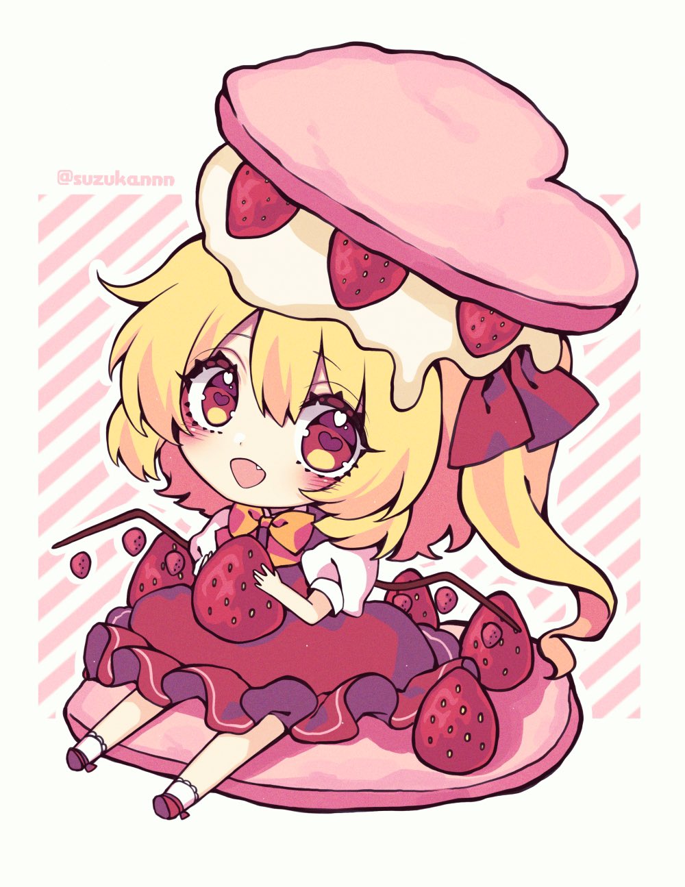 chibi commentary_request flandre_scarlet highres kyouda_suzuka touhou twitter_username