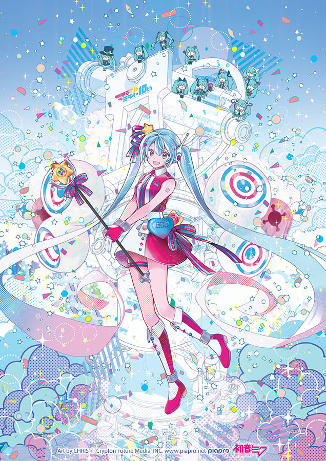 6+girls absurdly_long_hair aqua_eyes aqua_hair artist_name blue_bow blue_hair blue_necktie blue_ribbon boots bow character_name chris4708 collared_dress company_name copyright copyright_name dress gloves gradient_hair hair_between_eyes hair_ornament hatsune_miku headset heart holding holding_wand knee_boots long_hair magical_mirai_(vocaloid) magical_mirai_miku magical_mirai_miku_(2013) magical_mirai_miku_(2014) magical_mirai_miku_(2015) magical_mirai_miku_(2016) magical_mirai_miku_(2017) magical_mirai_miku_(2018) magical_mirai_miku_(2019) magical_mirai_miku_(2020_summer) magical_mirai_miku_(2020_winter) magical_mirai_miku_(2021) magical_mirai_miku_(2022) microphone microphone_wand multicolored_hair multiple_girls necktie official_art open_mouth pink_bow pink_dress pink_footwear pink_gloves pink_hair pink_necktie pink_ribbon radio_antenna ribbon rocket_ship second-party_source sleeveless smile solo_focus spacecraft standing standing_on_one_leg star_(symbol) star_hair_ornament thigh_strap twintails two-tone_bow two-tone_gloves two-tone_necktie two-tone_ribbon very_long_hair vocaloid wand white_dress white_footwear white_gloves