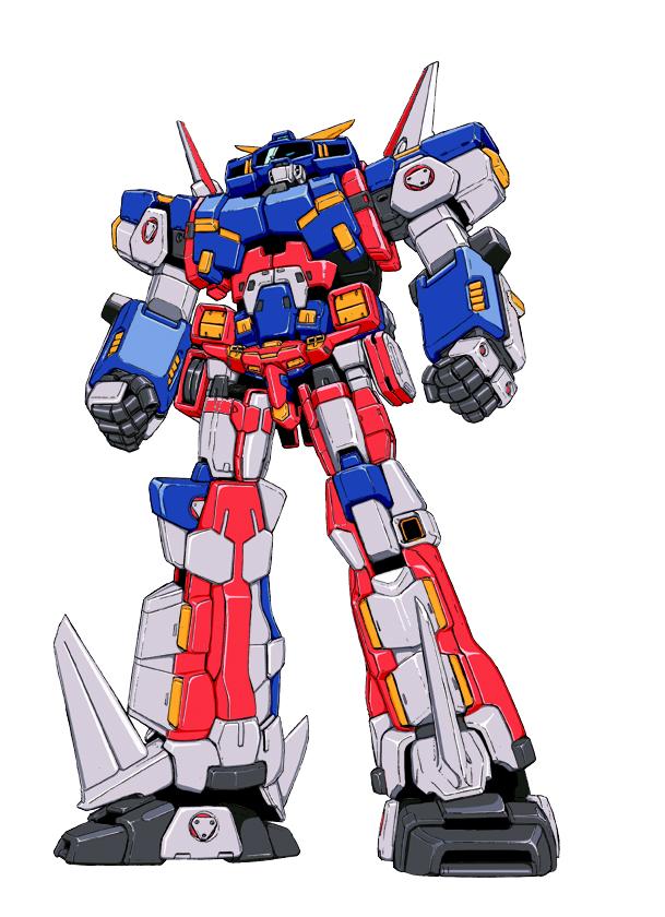 blue_eyes clenched_hands looking_up mecha no_humans official_art science_fiction solo srx super_robot super_robot_wars super_robot_wars_original_generation transparent_background v-fin white_background