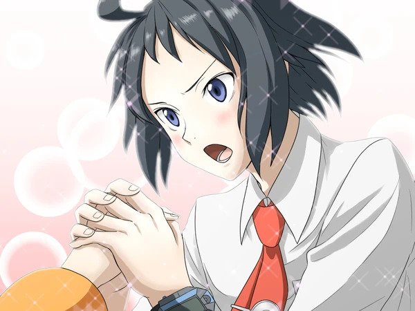 1boy 1girl bad_id bad_pixiv_id bianca_(pokemon) black_hair blue_eyes blush cheren_(pokemon) collared_shirt dicembre04 hetero holding_hands jacket looking_at_another male_focus necktie open_mouth orange_jacket pokemon pokemon_(game) pokemon_bw2 shirt xtransceiver