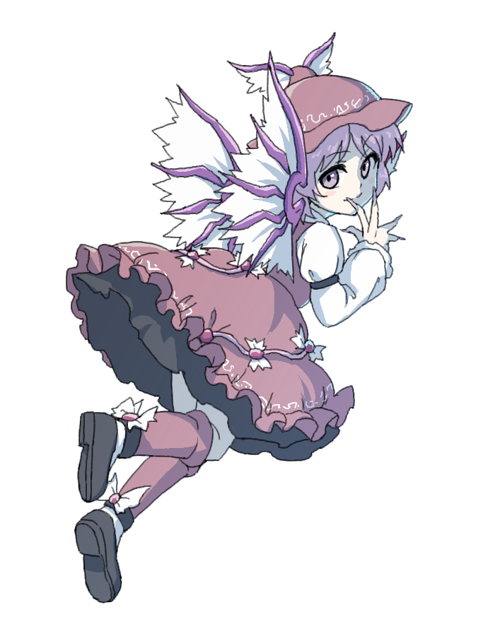 1girl animal_ears bird_ears bird_wings black_footwear brown_dress brown_headwear brown_socks closed_mouth dress fingernails full_body hat itani_illust kneehighs long_fingernails long_sleeves mystia_lorelei nail_polish pink_eyes pink_hair pink_nails sharp_fingernails shoes short_hair simple_background socks solo touhou white_background white_wings winged_hat wings