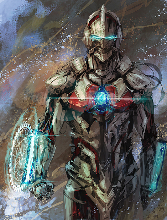 1boy clenched_hand glowing glowing_eyes looking_at_viewer male_focus nurikabe_(mictlan-tecuhtli) open_hand power_armor science_fiction solo ultra_series ultraman ultraman_(hero's_comics) ultraman_suit