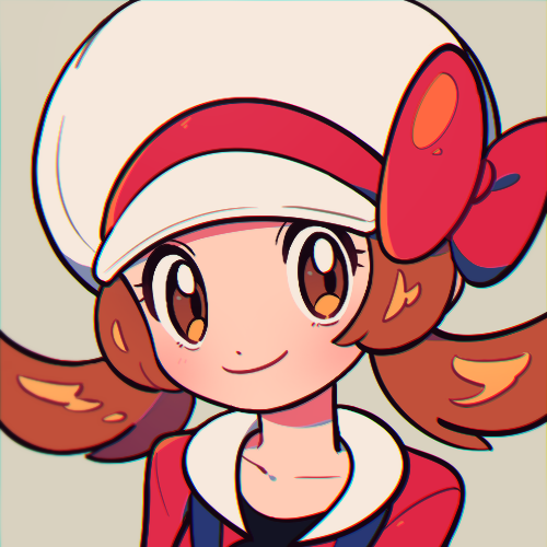 1girl blush bow brown_eyes brown_hair cabbie_hat chueog closed_mouth collarbone commentary grey_background hat hat_bow long_hair looking_at_viewer lowres lyra_(pokemon) pokemon pokemon_(game) pokemon_hgss portrait red_bow red_shirt shirt smile solo twintails white_headwear