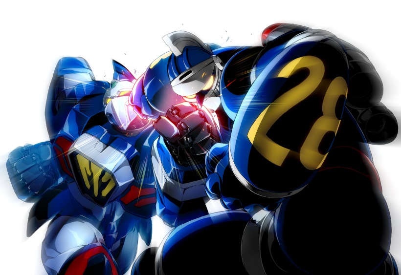 battle clenched_hands glowing glowing_eyes mecha motion_blur motion_lines nakazaki_tou punching redesign robot science_fiction sketch super_robot taiyou_no_shisha_tetsujin_28-gou tetsujin_28 tetsujin_28-gou tetsujin_28-gou_fx upper_body yellow_eyes