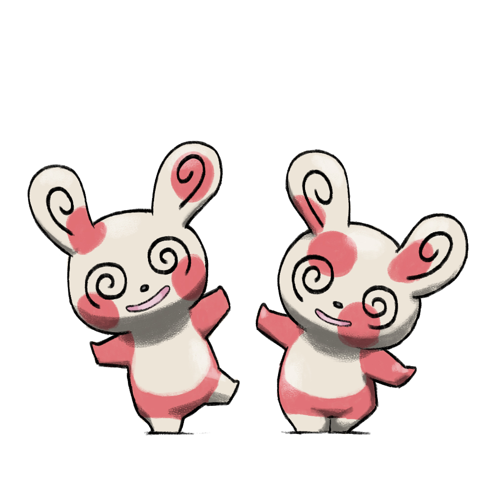 @_@ blacknirrow english_commentary leg_up legs_together no_humans open_mouth pokemon pokemon_(creature) simple_background smile spinda standing standing_on_one_leg white_background