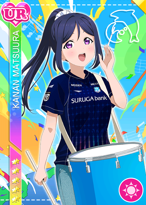 blue_hair character_name dress long_hair love_live!_school_idol_festival love_live!_sunshine!! matsuura_kanan ponytail smile violet_eyes