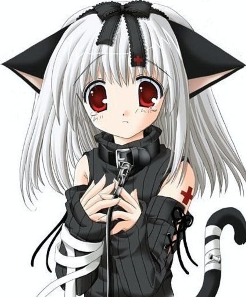 00s 0_0 2000s_(style) animal_ear_fluff animal_ears bandages bangs black_ears black_headwear black_ribbon blunt_bangs bob_cut bow cat_ears chain character_request choker closed_eyes collar flat_chest frilled_bow frills gothic grey_sweater hair_between_eyes hair_bow hand_on_hand headband highres long_hair nekoneko off-shoulder_sweater off_shoulder original raised_eyebrows red_eyes ribbed_sweater ribbon ribbon_trim sad shirt short_hair signature simple_background solo standing sweater tears turtleneck upper_body white_background white_hair