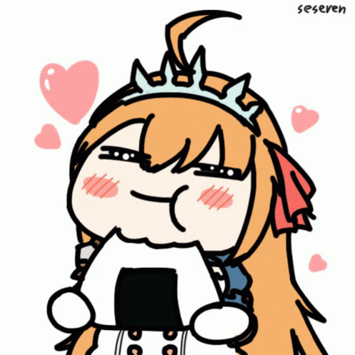 1girl animated_gif chewing eating long_hair onigiri pecorine_(princess_connect!) princess_connect! seseren