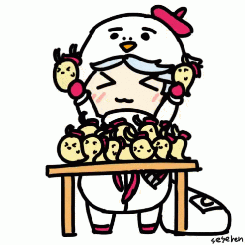 1girl animated_gif azur_lane chick_plushie chicken_costume fubuki_(azur_lane) fubuki_(mascot_bucky)_(azur_lane) fubuki_(poster_girl_bucky)_(azur_lane) plush plush_toy plushie seseren
