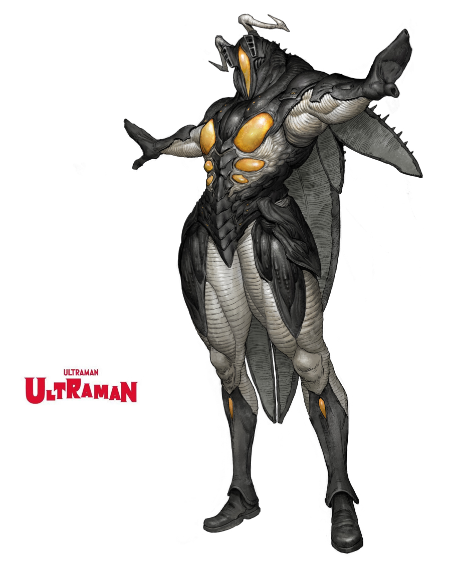 antennae carapace commentary_request copyright_name english_commentary english_text extra_eyes full_body kaijuu mixed-language_commentary monster no_humans outstretched_arms solo spread_arms tahra tokusatsu ultra_series ultraman ultraman_(1st_series) white_background zetton