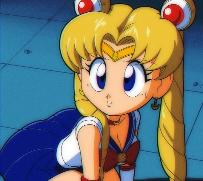 big_eyes blonde blue_eyes cute long_hair redraw sailor_moon