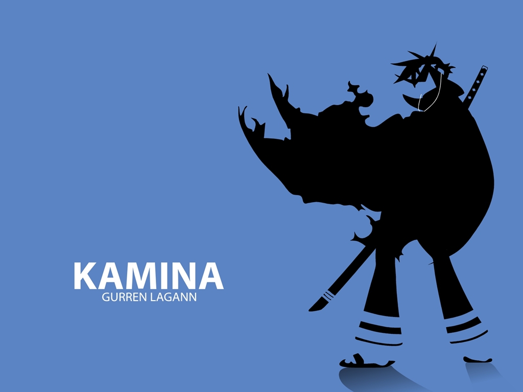 bancho blue gainax ipod kamina parody silhouette sword tengen_toppa_gurren_lagann