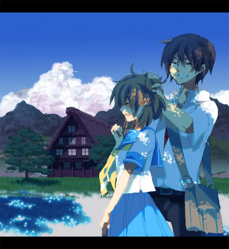 1boy 1girl couple higurashi_no_naku_koro_ni keita maebara_keiichi ryuuguu_rena