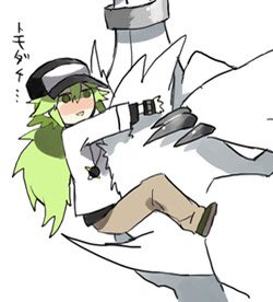 1boy bangle black_headwear black_undershirt bracelet collared_shirt commentary_request electricity green_hair hand_on_headwear hand_up hat jewelry long_hair lowres male_focus n_(pokemon) necklace pokemon pokemon_(creature) reshiram shirt undershirt white_shirt yara_kami_meiosei