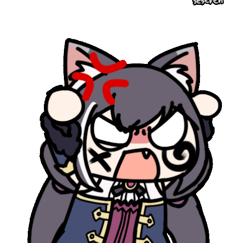 1girl anger_vein angry animated_gif cat_ears fangs karyl_(princess_connect!) open_mouth princess_connect! seseren