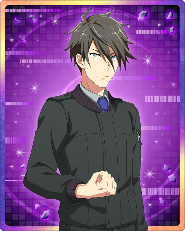 1boy akuno_hideo aqua_eyes blue_necktie brown_hair clenched_hand closed_mouth hair_between_eyes idolmaster idolmaster_side-m idolmaster_side-m_growing_stars jacket long_sleeves looking_at_viewer male_focus necktie official_art solo