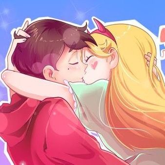 1boy 1girl anime_style blonde_hair brown_hair couple female hug kiss male marco_diaz star_butterfly star_vs_the_forces_of_evil