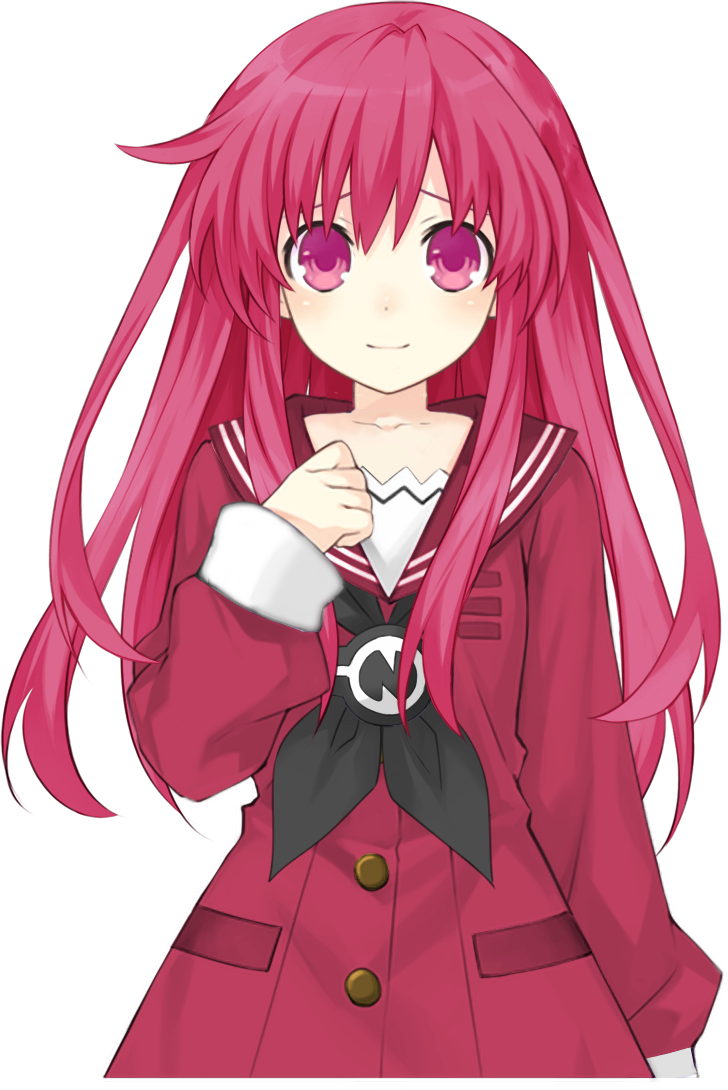 1girl angelsisternepgear47 black_neckerchief christine_marie_cabanos color_switch eye_color_switch hair_color_switch horie_yui kushieda_minori neckerchief nepgear neptune_(series) pink_eyes pink_hair sailor_collar third-party_edit transparent_background voice_actor_connection
