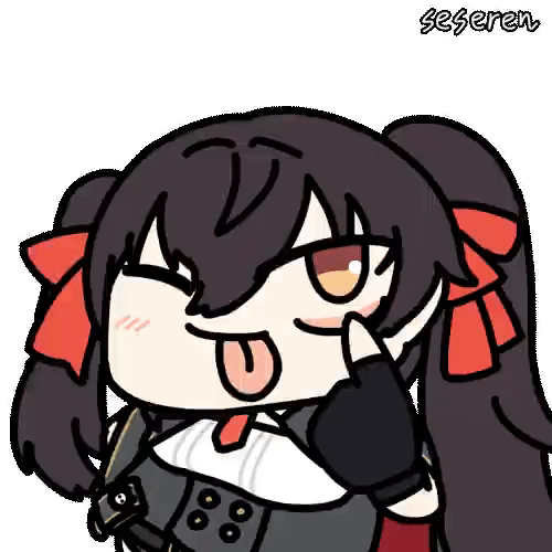 1girl ;p animated_gif girls_frontline seseren tongue_out wink