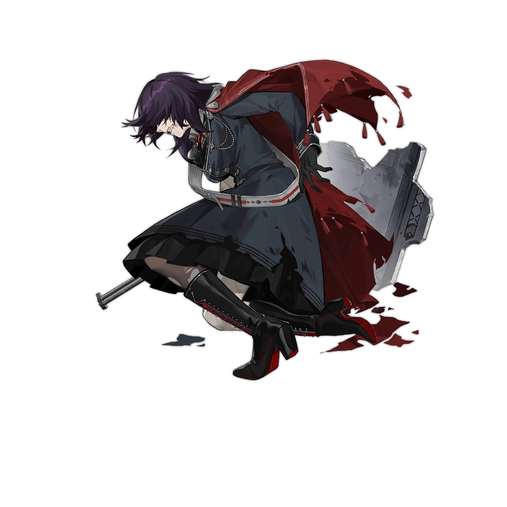 1girl artist_request asymmetrical_legwear black_dress black_footwear black_gloves black_pantyhose blood blood_on_face boots breasts broken_shield cape clenched_teeth cross-laced_footwear dress from_side full_body girls_frontline gloves gun hair_over_eyes high_heel_boots high_heels holding holding_gun holding_weapon lace-up_boots large_breasts long_sleeves m6_aircrew_survival_weapon m6_asw_(girls'_frontline) medium_hair mismatched_legwear official_art on_one_knee pantyhose purple_hair red_cape scar scar_on_arm scar_on_leg shield shoe_soles shotgun simple_background solo teeth torn_cape torn_clothes torn_dress transparent_background uniform weapon white_pantyhose