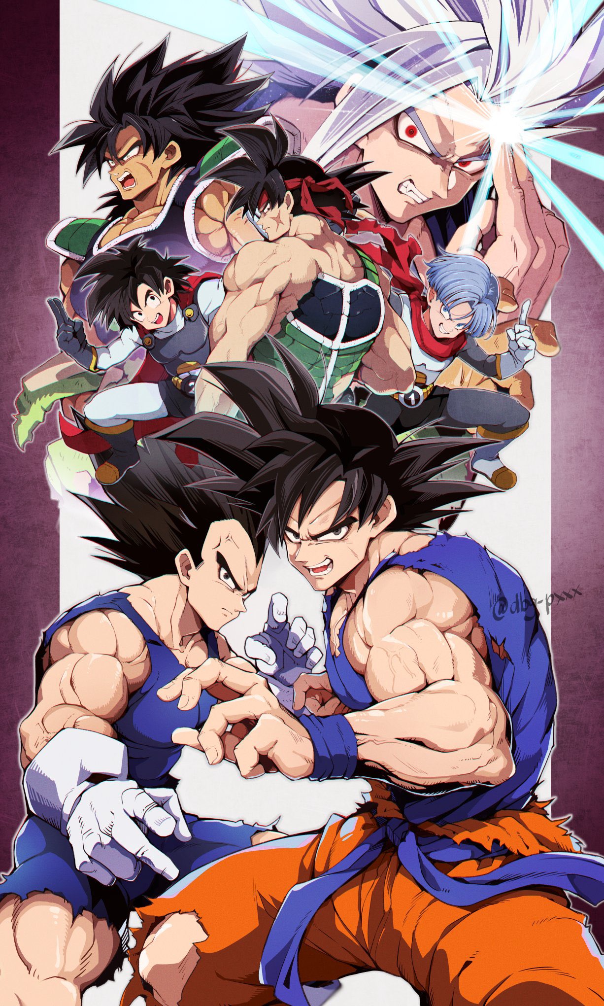 6+boys anger_vein armor artist_name bardock bare_shoulders bb_m0024 biceps black_bodysuit black_eyes black_gloves black_hair black_shirt blue_hair blue_sash bodysuit broly_(dragon_ball_super) cape clenched_teeth closed_mouth commentary_request dragon_ball dragon_ball_super dragon_ball_super_broly dragon_ball_super_super_hero dragon_ball_z energy frown gloves gohan_beast grey_hair hand_up headband highres looking_at_viewer looking_back male_focus multiple_boys muscular muscular_male open_mouth orange_pants pants parted_bangs pectorals pillarboxed red_cape red_eyes red_headband red_ribbon red_scarf ribbon saiyan_armor sash scar scar_on_cheek scar_on_face scarf serious shirt short_hair simple_background sleeveless sleeveless_bodysuit sleeveless_shirt smile son_gohan son_goku son_goten spiky_hair teeth torn_bodysuit torn_clothes torn_pants trunks_(dragon_ball) twitter_username upper_body upper_teeth_only v-shaped_eyebrows vegeta white_background white_gloves