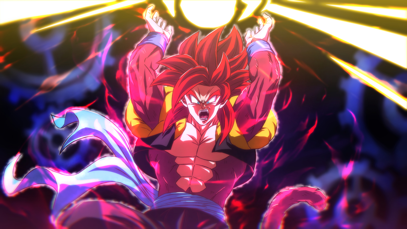 Safebooru - abs absurdres blue eyes blue hair blue sash body fur chiro  illust dragon ball dragon ball heroes earrings fusion fusion dance gogeta  gogeta (xeno) highres jewelry male focus metamoran vest