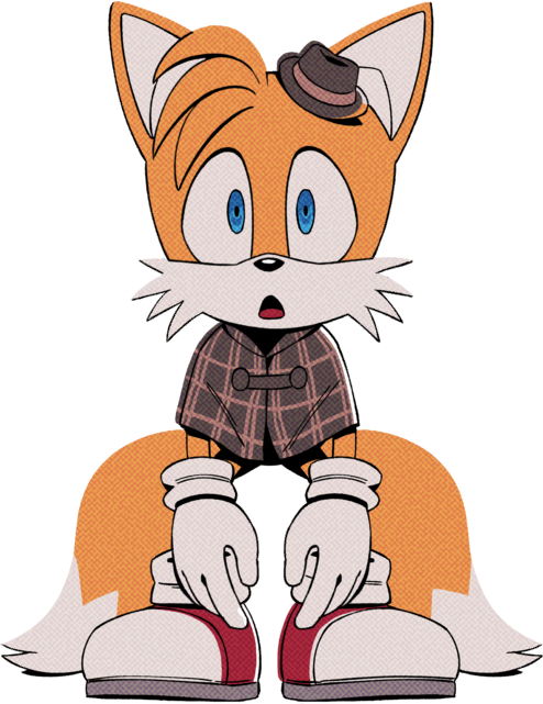 1boy animal_ears animal_nose arms_at_sides blue_eyes body_fur brown_capelet brown_headwear capelet constricted_pupils digimin empty_eyes fedora fox_boy fox_ears fox_tail full_body furry furry_male gloves hat legs_apart looking_at_viewer male_child male_focus mini_hat multiple_tails non-web_source official_art open_mouth plaid_capelet red_footwear shoes simple_background socks solo sonic_(series) standing straight-on tail tails_(sonic) the_murder_of_sonic_the_hedgehog transparent_background two-tone_fur two_tails white_fur white_gloves white_socks wide-eyed yellow_fur