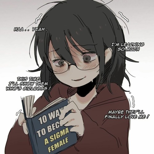 1girl artist_request black_hair book english_text glasses gradient_background grey_background hair_between_eyes holding holding_book long_sleeves lowres medium_hair meme messy_hair neet non-web_source open_book simple_background solo upper_body white_background
