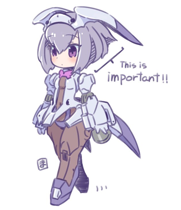 1girl armored_leotard character_request closed_mouth copyright_request dot_mouth full_body head_wings mawaru_(mawaru) mecha purple_hair robot short_hair simple_background solo standing violet_eyes white_background wings