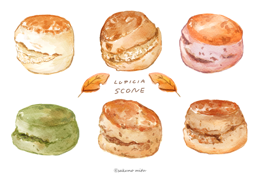 39no39 artist_name english_text food food_focus leaf no_humans original scone simple_background still_life white_background