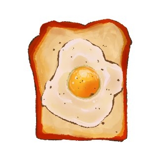 food food_focus fried_egg fried_egg_on_toast lowres no_humans original simple_background still_life toast torianco3 white_background