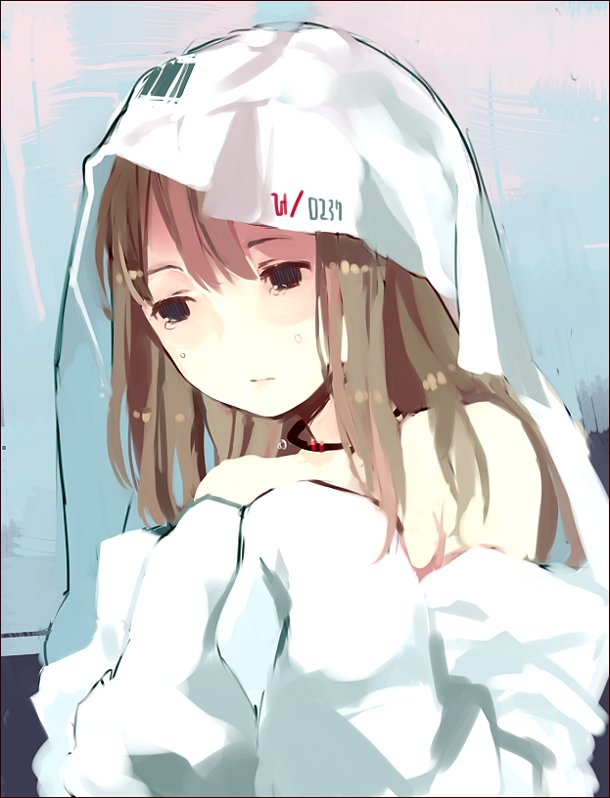 brown_hair long_hair tan_(tangent) tears ted_(artist) towel