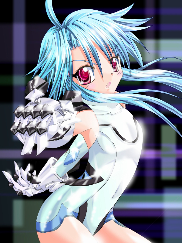 blue_eyes bodysuit choujigen_game_neptune compile_heart elbow_gloves female flat_chest gloves gust_(neptune_series) idea_factory kunican long_hair nippon_ichi red_eyes sega solo white_heart wii