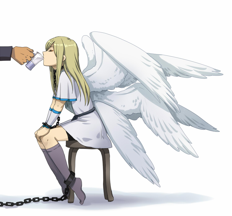 afuro_terumi aphrodi bike_shorts blonde_hair chains drinking glass inazuma_eleven long_hair sitting socks stool trap wings