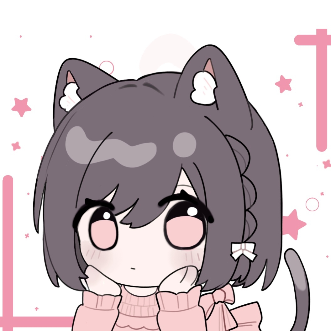 1girl animal_ear_fluff animal_ears blush braid cat_ears cat_girl cat_tail chibi closed_mouth commentary_request hair_between_eyes hands_up kemonomimi_mode long_sleeves looking_at_viewer pink_shirt project_sekai puffy_long_sleeves puffy_sleeves red_eyes shinonome_ena shirt simple_background sleeves_past_wrists solo starry_background tail tail_raised white_background xijian