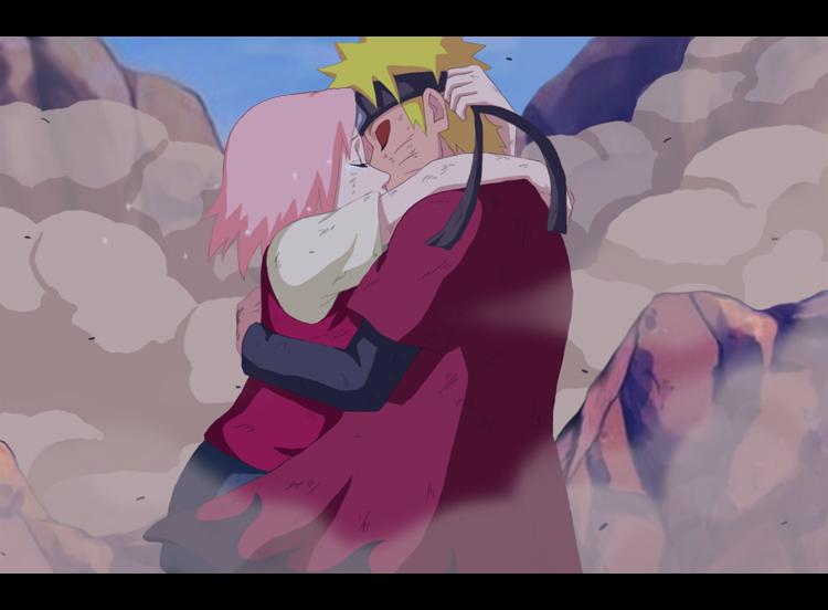 blonde_hair couple haruno_sakura kiss naruto pink_hair uzumaki_naruto